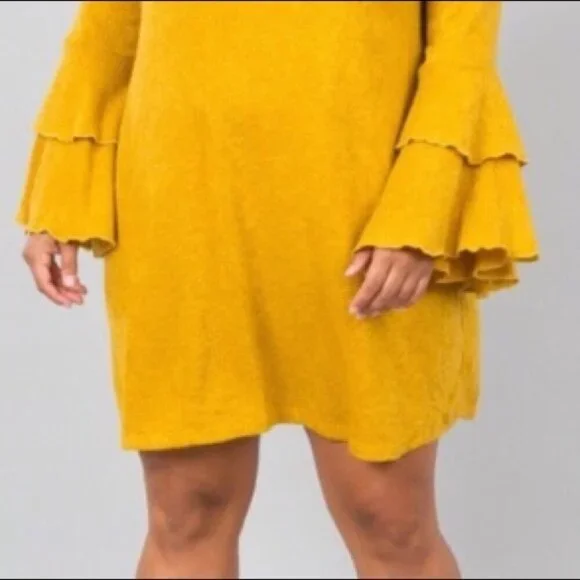 Burgundy Bell Sleeve Knee Length Dress Keyhole Sweater Dress 2xl 3xl - Picture 7 of 12